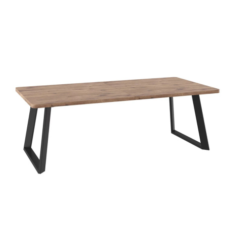 Стол LOFT LUX RADIAL-230, раздвижной 230(330)х110, ДУБ ВЕЛЛИНГТОН/ЧЕРНЫЙ